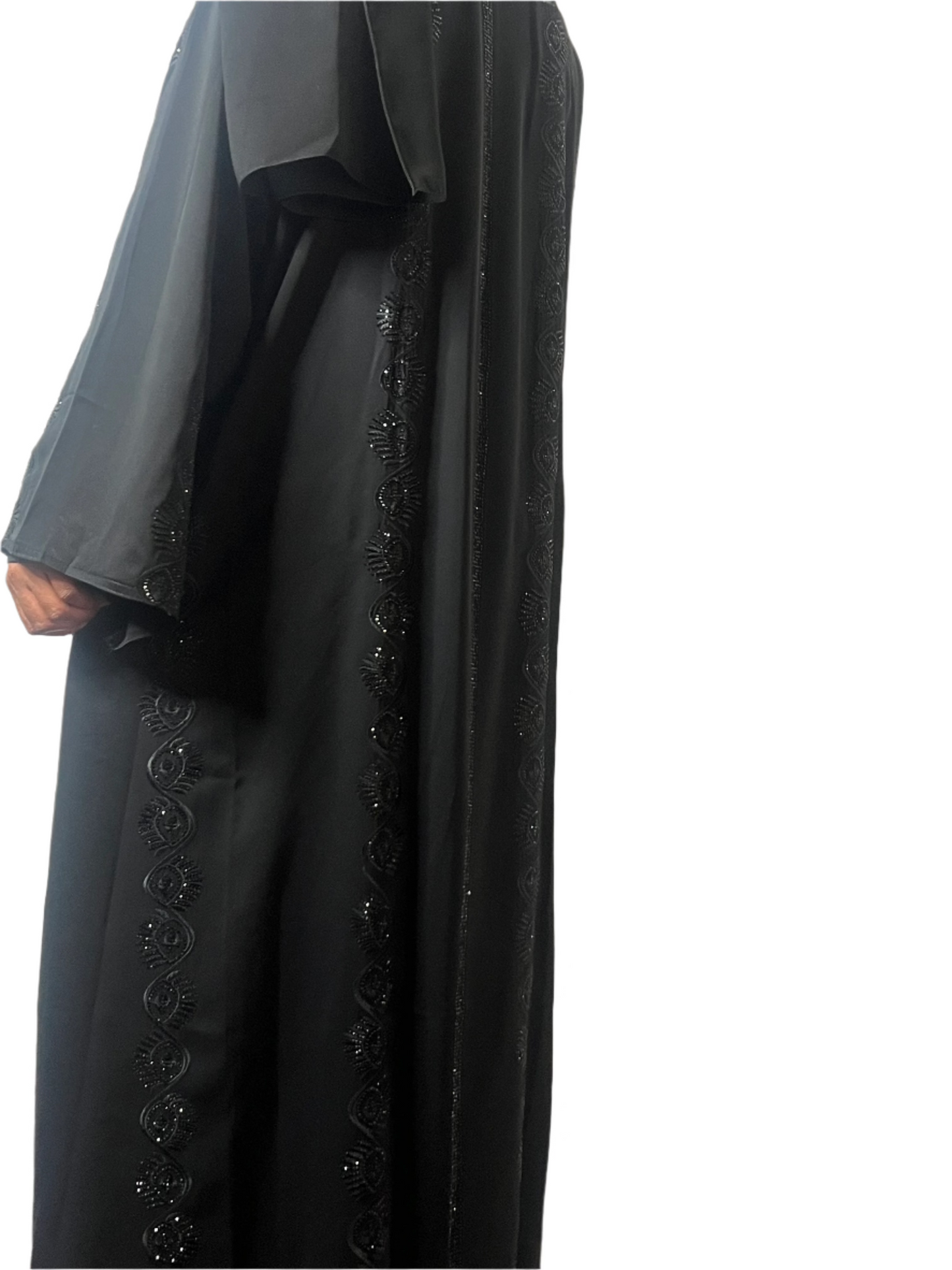 Haya Dressy Closed Black Abaya