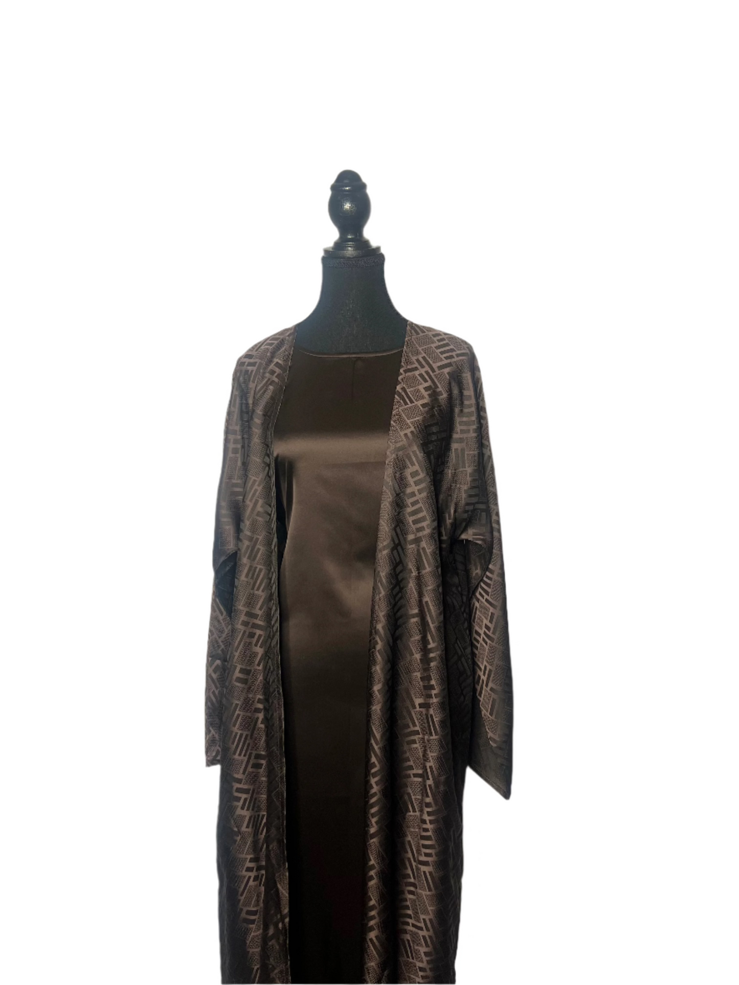 Alya 3 Piece Brown Abaya Set