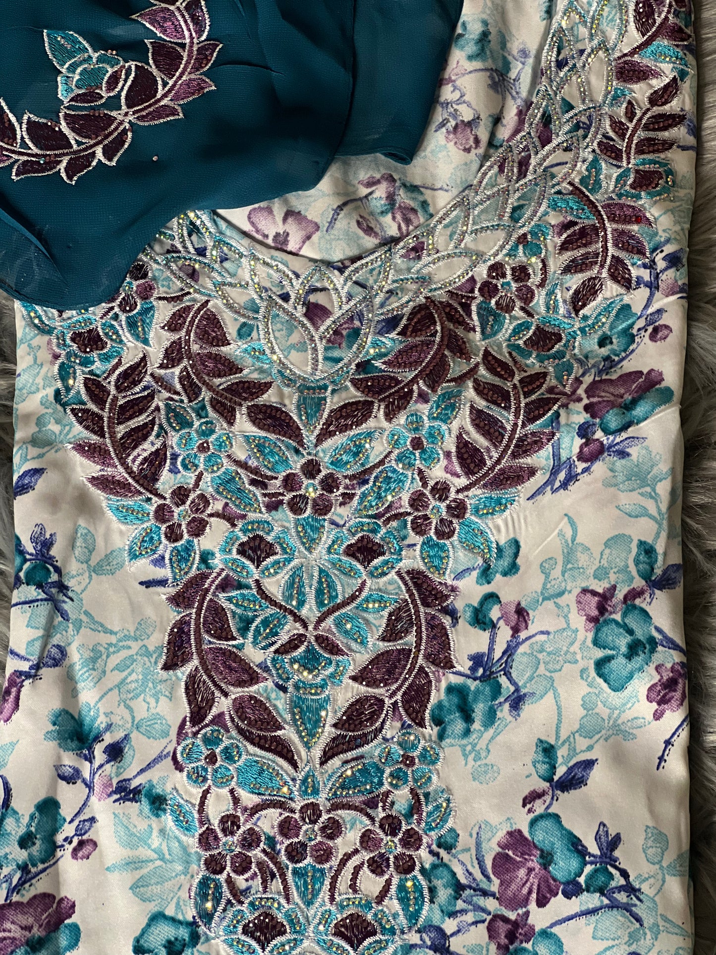 Zahra's Teal Mukhawar Dress