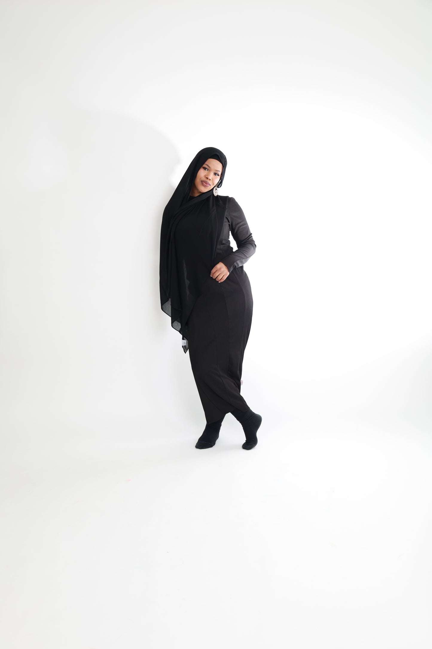 Black Modal Hijab with matching undercap
