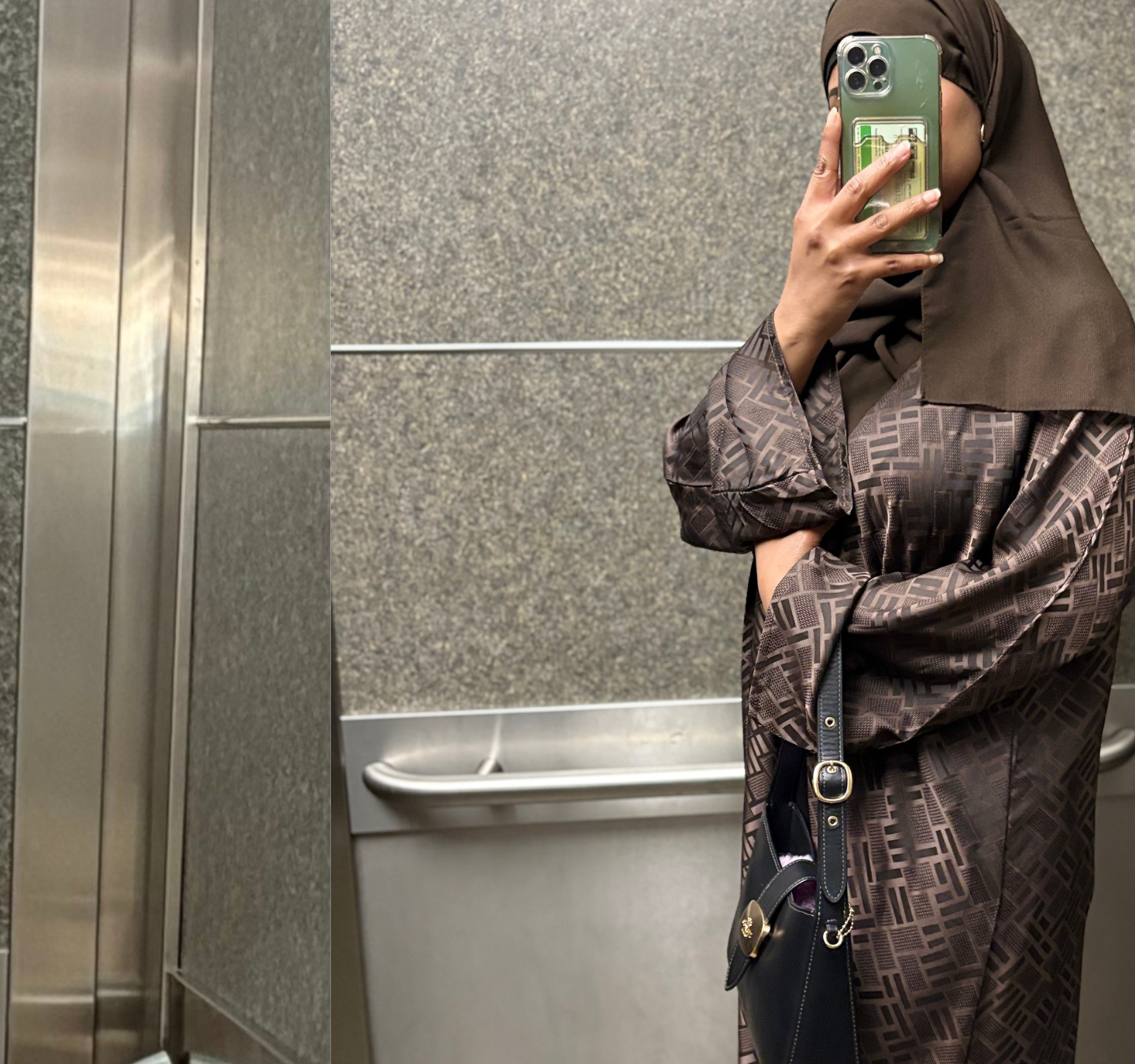 Alya 3 Piece Brown Abaya Set