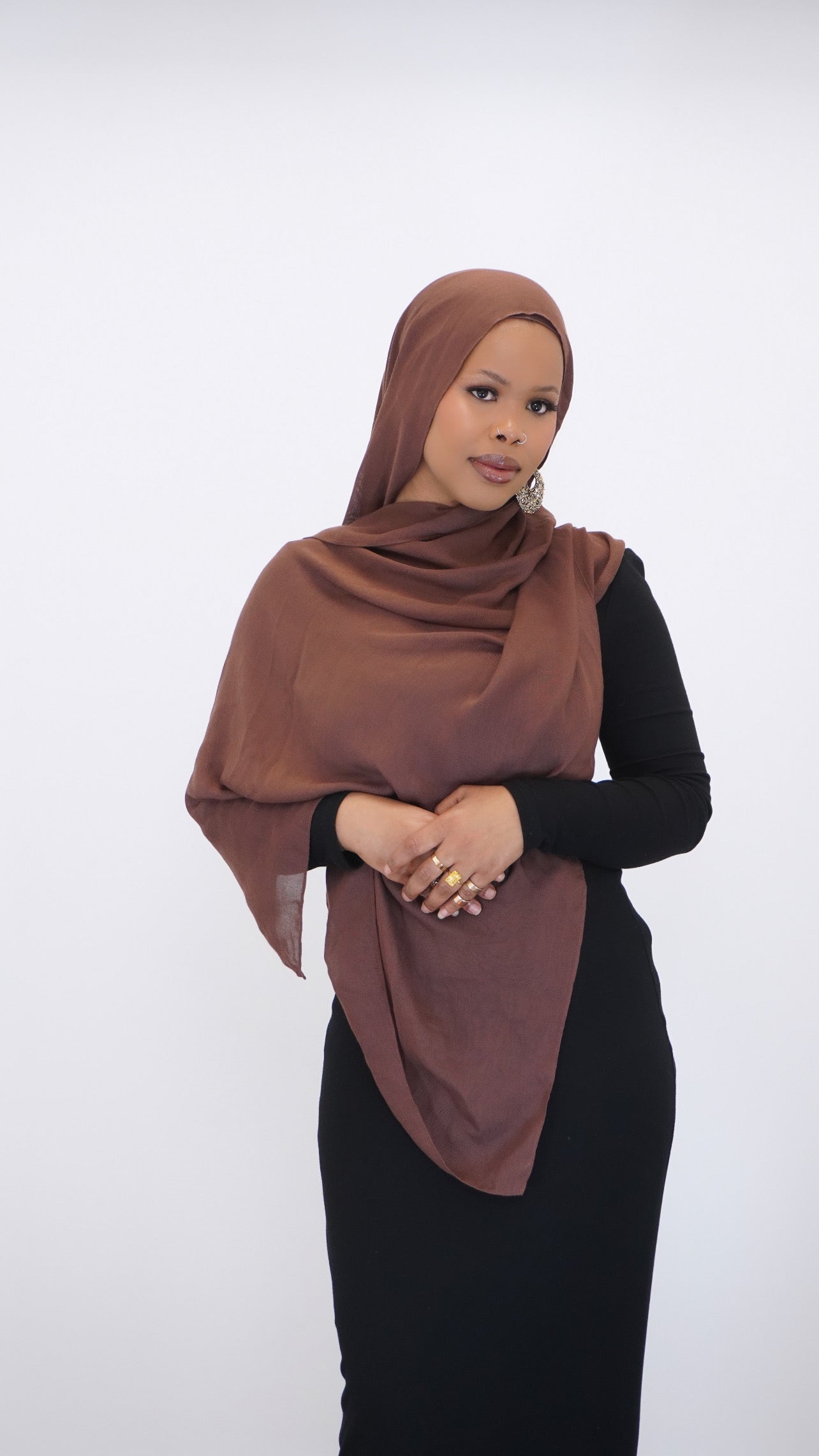  Brown modal hijab set