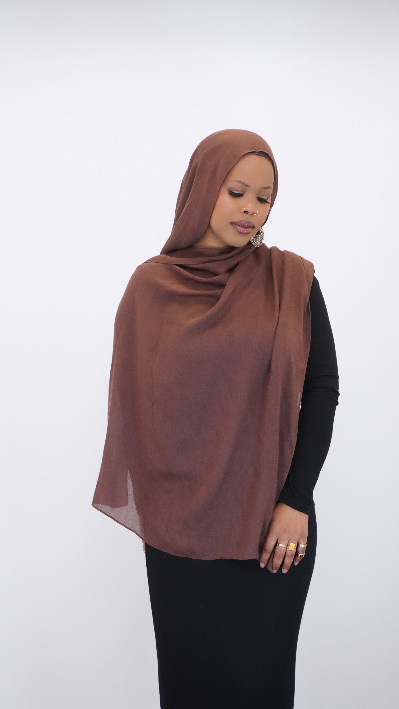  Brown modal hijab set