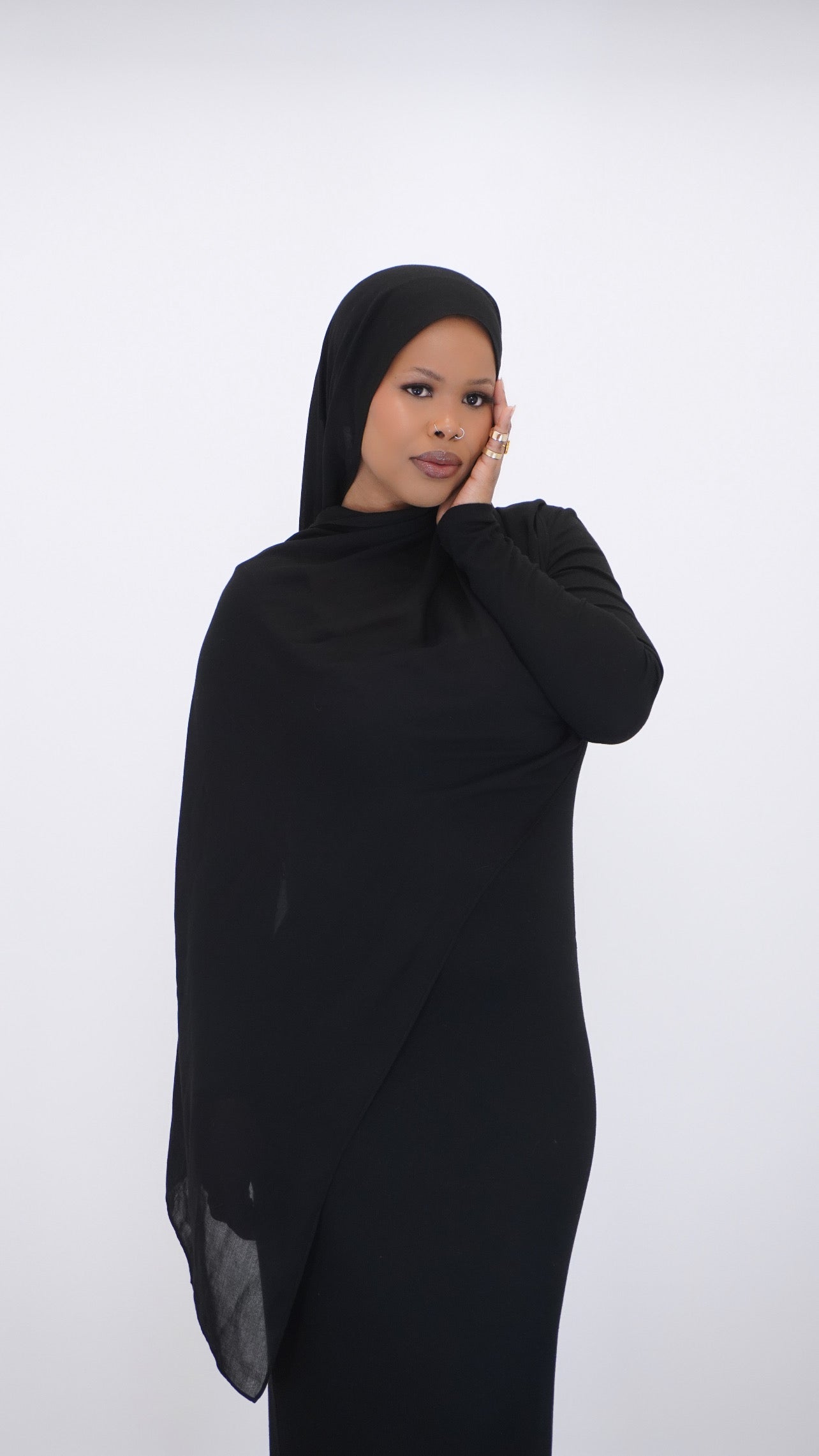 Black Modal Hijab with matching undercap