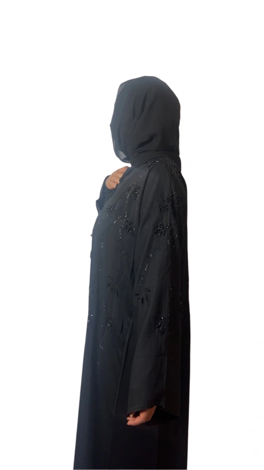 Closed abaya dress in black for Eid or weddings