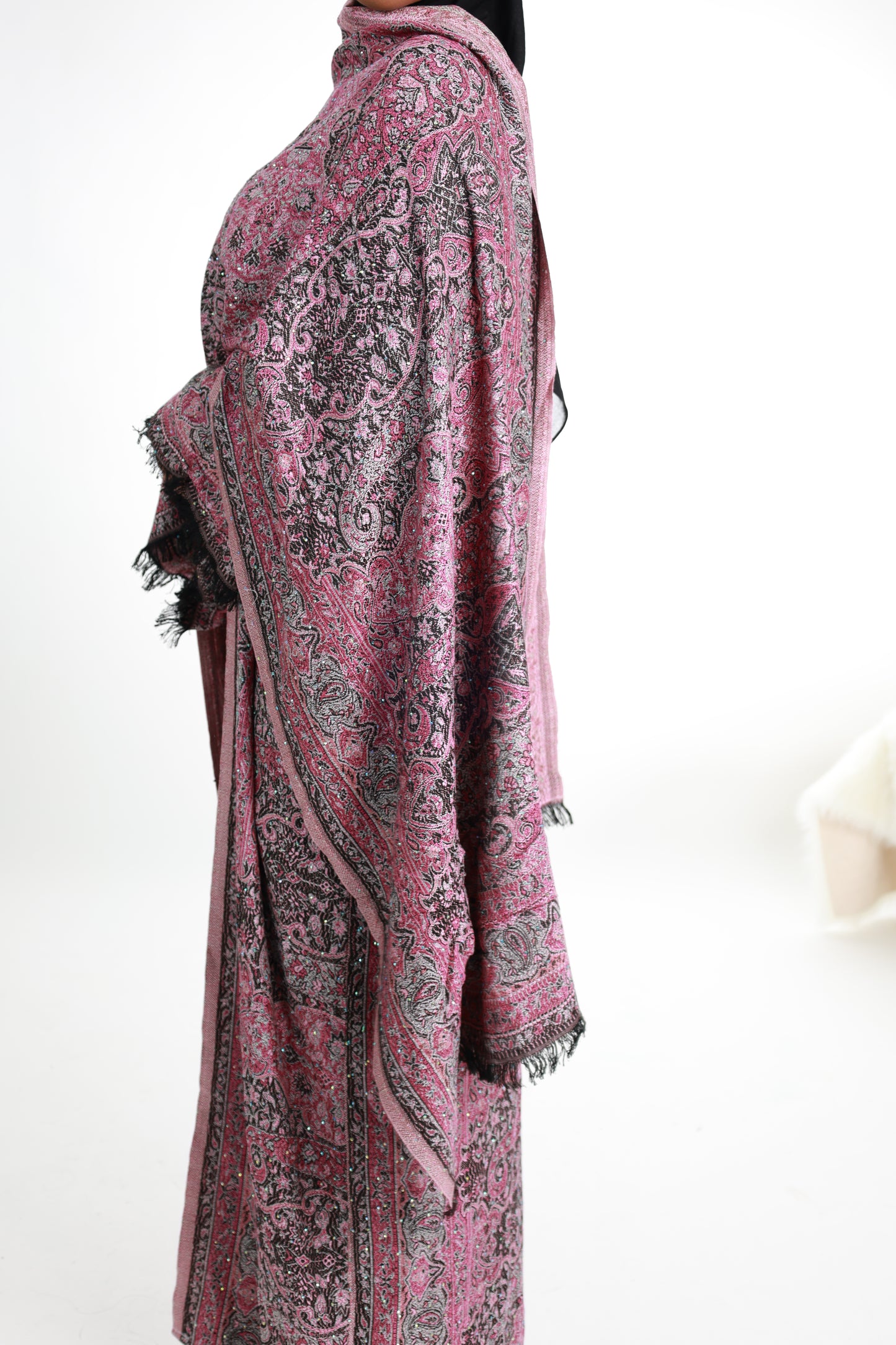 Rose Noir Pashmina Abaya