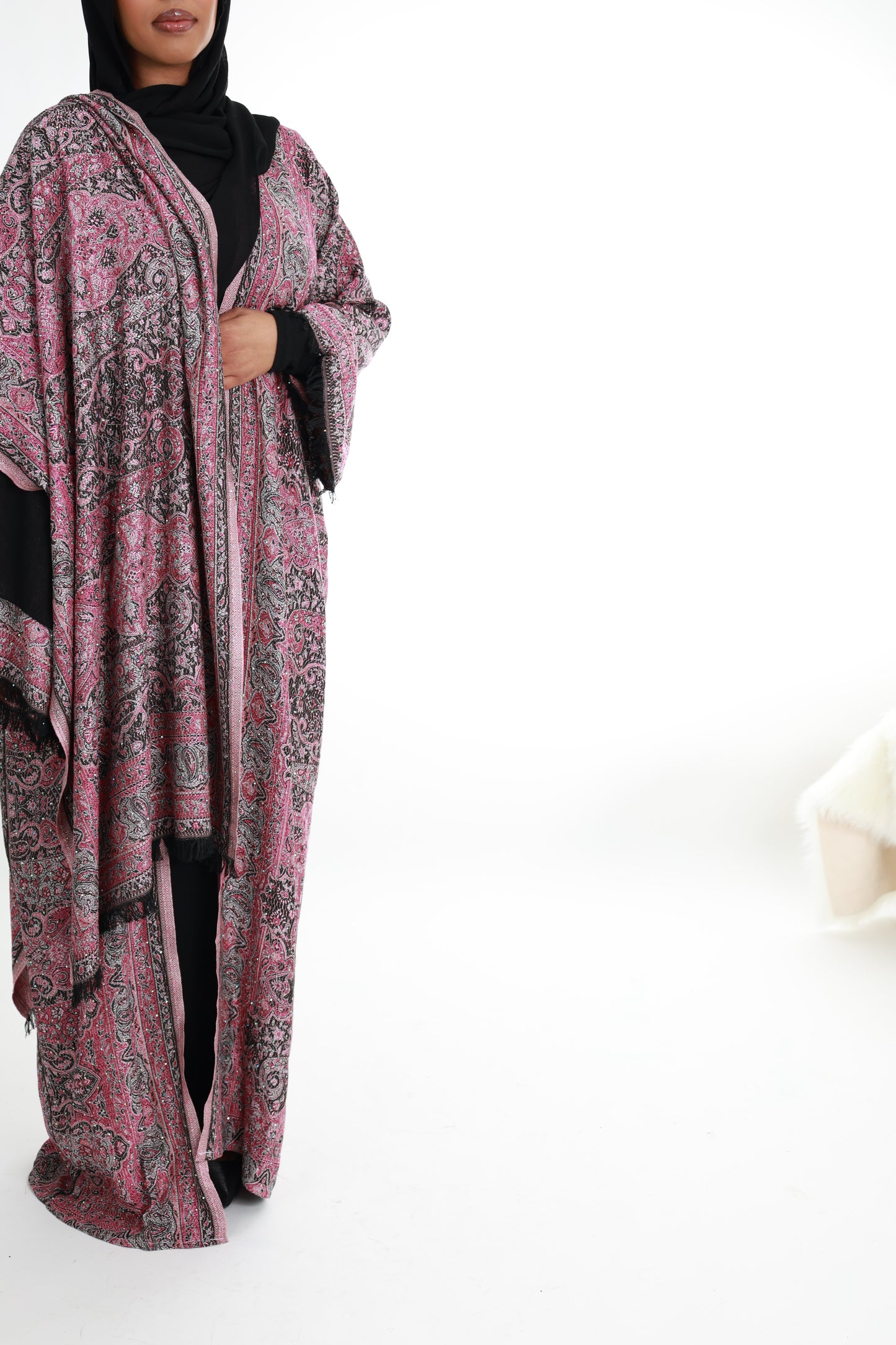 Rose Noir Pashmina Abaya