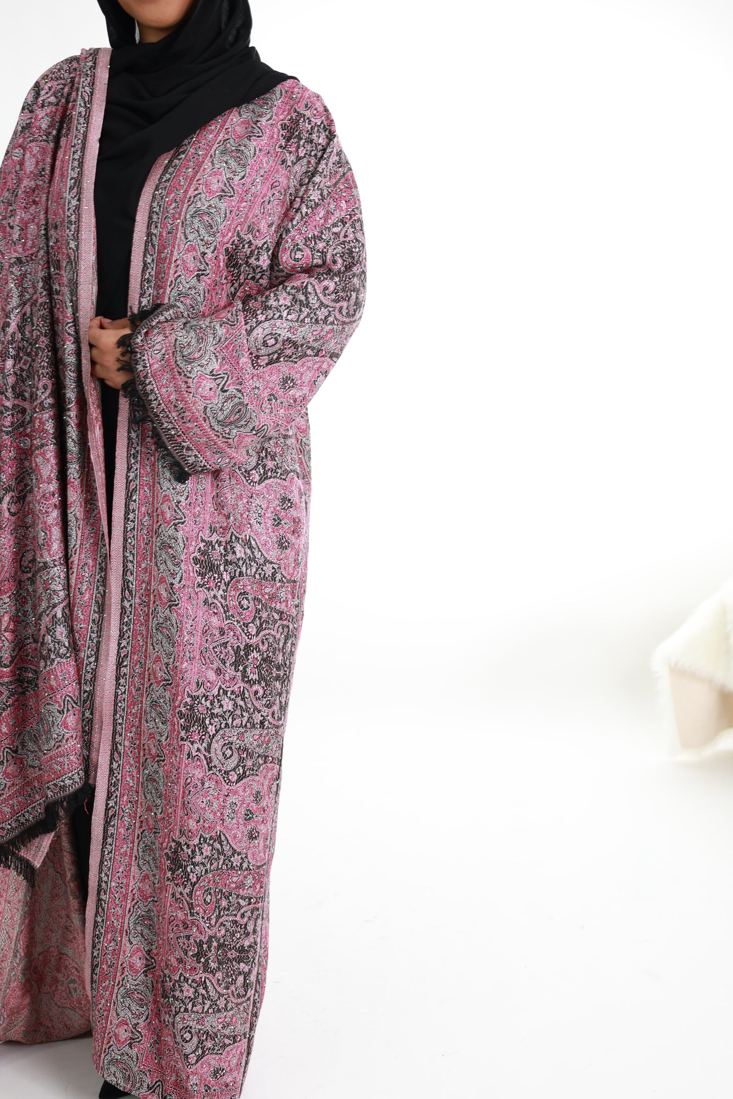 Rose Noir Pashmina Abaya