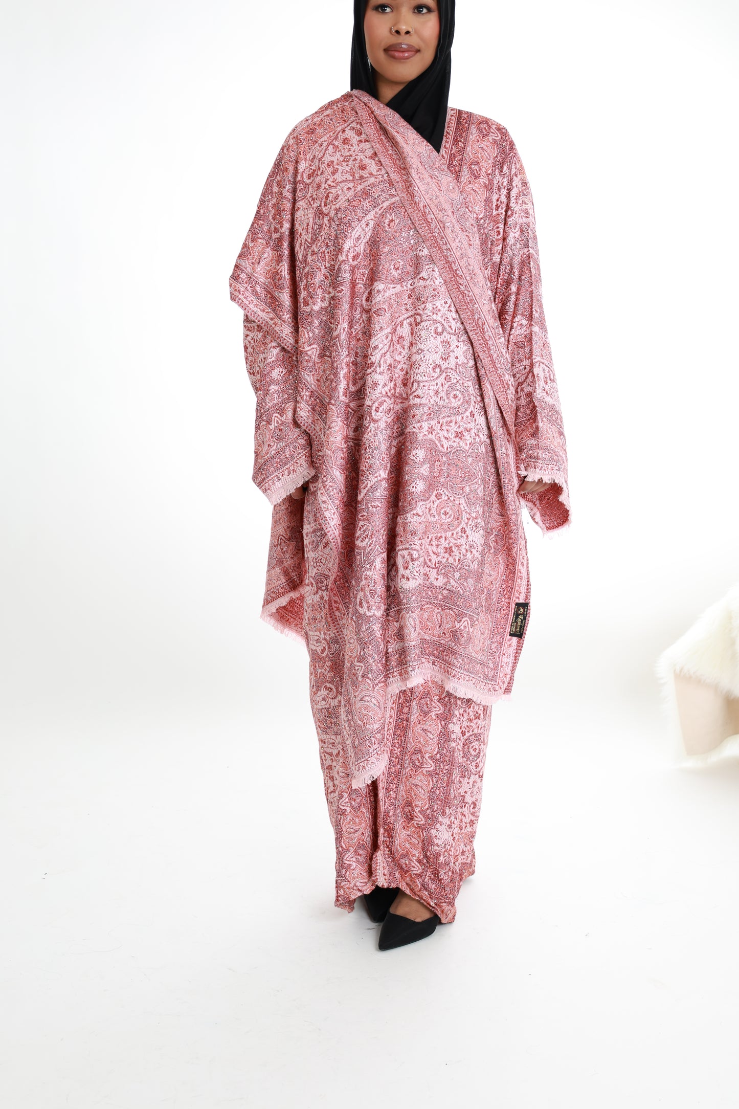 Vintage Rose Pashmina Abaya