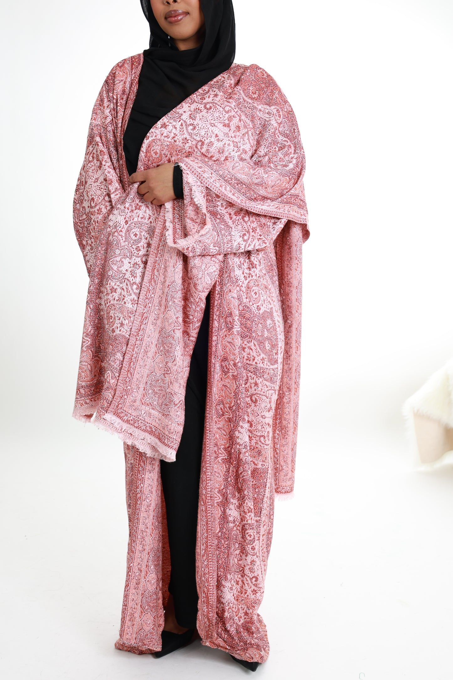 Vintage Rose Pashmina Abaya