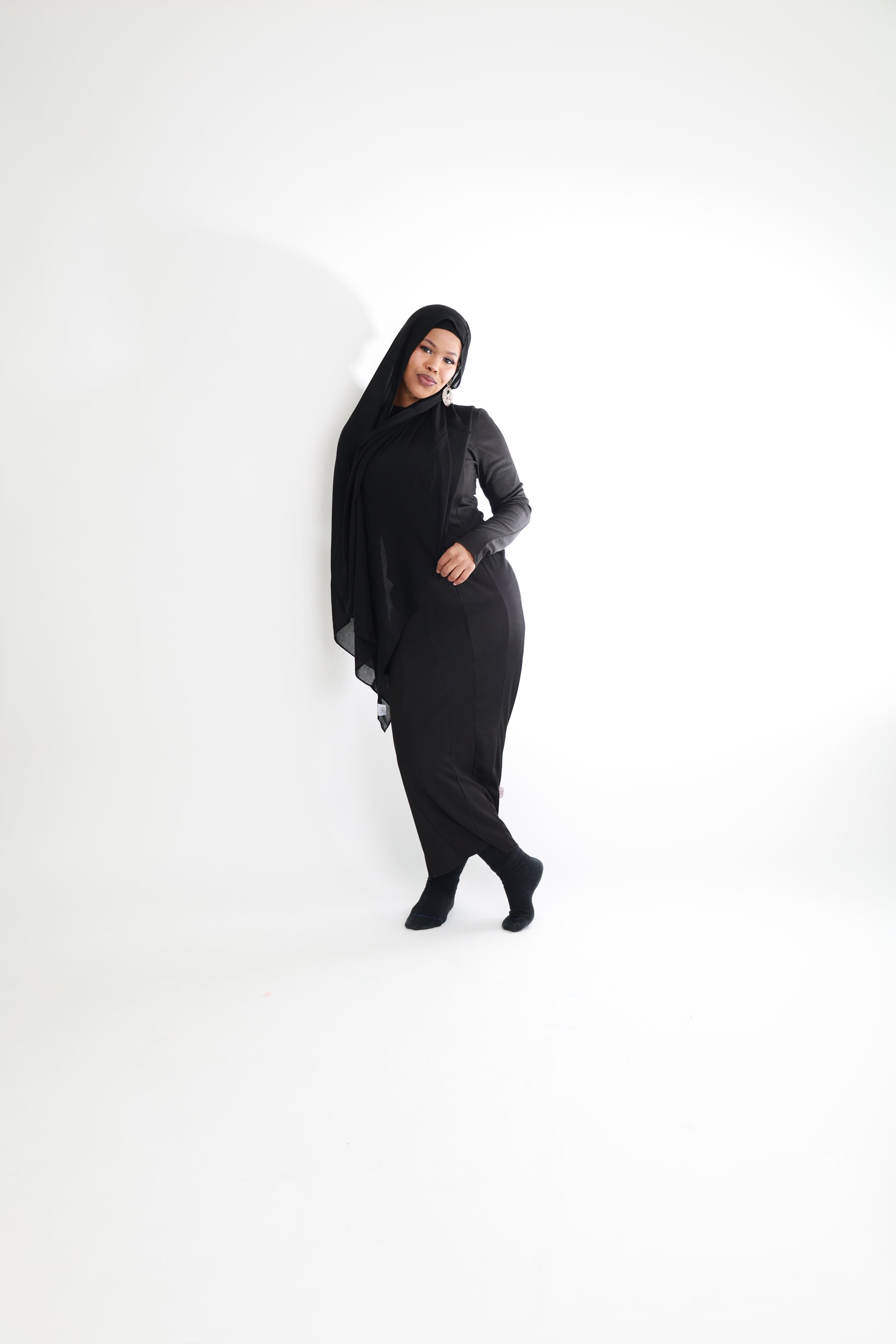 Black Modal Hijab with matching undercap