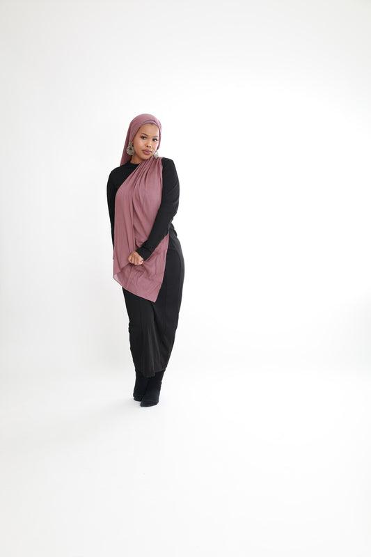 Muted Pink Modal set with matching jersey cotton undercap lightweight, breathable 